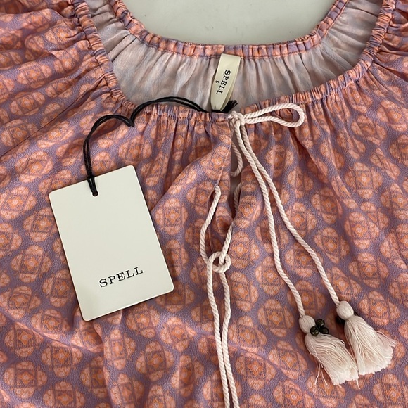 Spell Sweet Nothings Short Sleeve Blouse Sugar Plum Small NWT Boho Festival - Picture 6 of 13